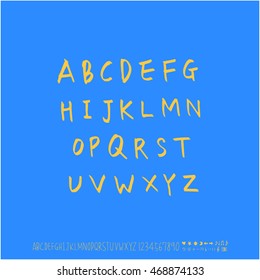 Alphabet & number / handwriting - vector
