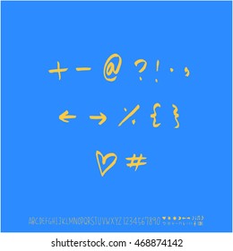 Alphabet & number / handwriting - vector