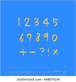 Alphabet & number / handwriting - vector