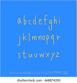 Alphabet & number / handwriting - vector