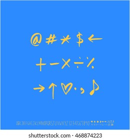 Alphabet & number / handwriting - vector