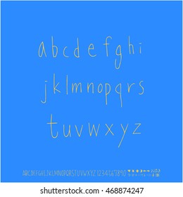 Alphabet & number / handwriting - vector