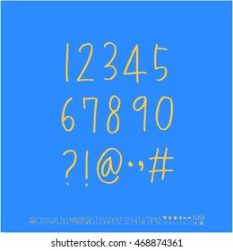 Alphabet & number / handwriting - vector