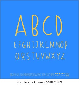 Alphabet & number / handwriting - vector