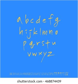 Alphabet & number / handwriting - vector