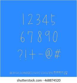 Alphabet & number / handwriting - vector