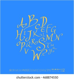 Alphabet & number / handwriting - vector