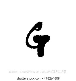 Alphabet & number / handwriting - vector