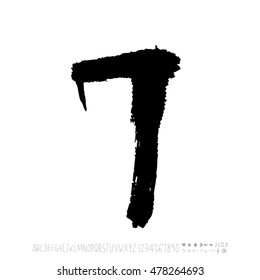 Alphabet & number / handwriting - vector