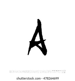 Alphabet & number / handwriting - vector