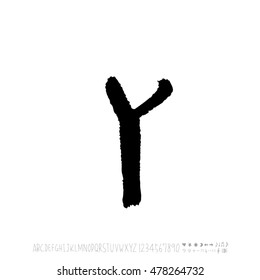 Alphabet & number / handwriting - vector