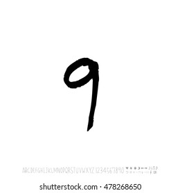 Alphabet & number / handwriting - vector