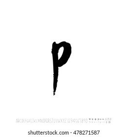 Alphabet & number / handwriting - vector
