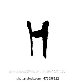 Alphabet & number / handwriting - vector