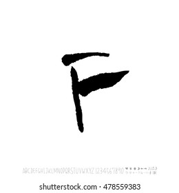 Alphabet & number / handwriting - vector
