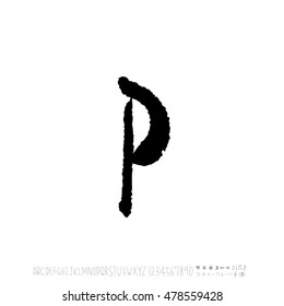 Alphabet & number / handwriting - vector