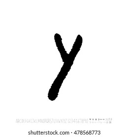 Alphabet & number / handwriting - vector