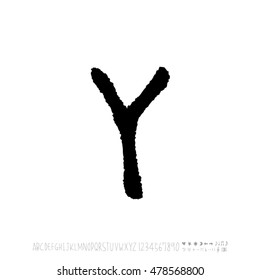 Alphabet & number / handwriting - vector