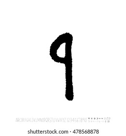 Alphabet & number / handwriting - vector