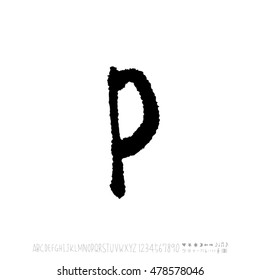 Alphabet & number / handwriting - vector