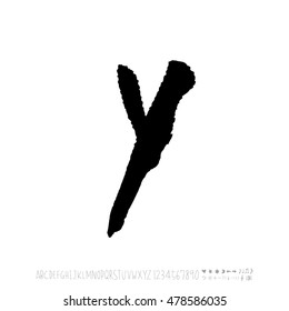 Alphabet & number / handwriting - vector