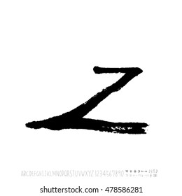 Alphabet & number / handwriting - vector