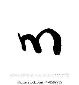Alphabet & number / handwriting - vector