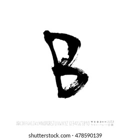 Alphabet & number / handwriting - vector