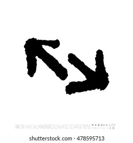 Alphabet & number / handwriting - vector