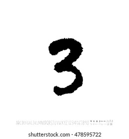 Alphabet & number / handwriting - vector