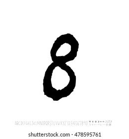 Alphabet & number / handwriting - vector