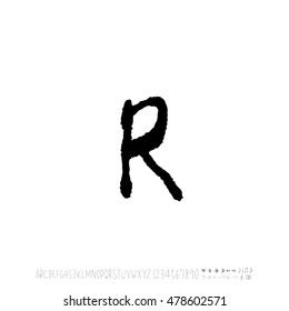 Alphabet & number / handwriting - vector