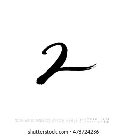 Alphabet & number / handwriting - vector