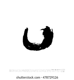 Alphabet & number / handwriting - vector