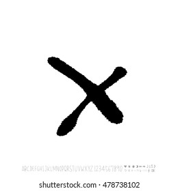 Alphabet & number / handwriting - vector