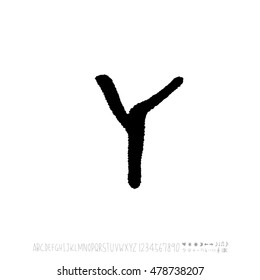 Alphabet & number / handwriting - vector