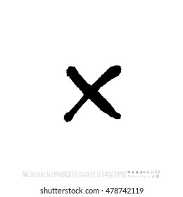 Alphabet & number / handwriting - vector