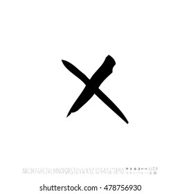 Alphabet & number / handwriting - vector