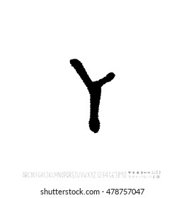 Alphabet & number / handwriting - vector