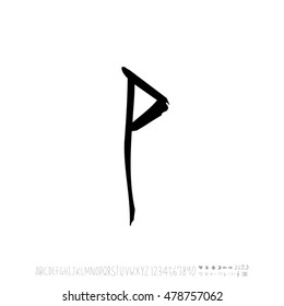 Alphabet & number / handwriting - vector