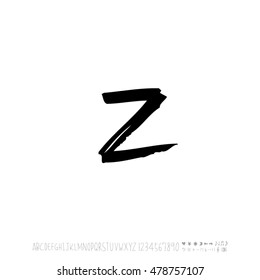 Alphabet & number / handwriting - vector
