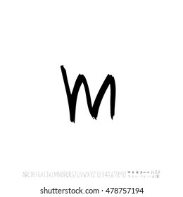 Alphabet & number / handwriting - vector