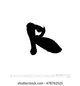 Alphabet & number / handwriting - vector