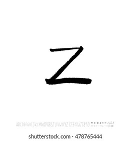 Alphabet & number / handwriting - vector