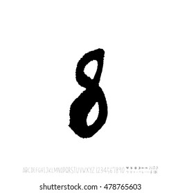 Alphabet & number / handwriting - vector