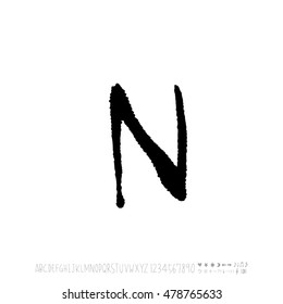 Alphabet & number / handwriting - vector