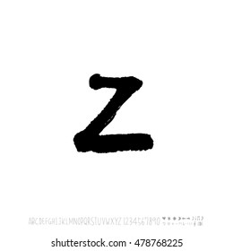 Alphabet & number / handwriting - vector