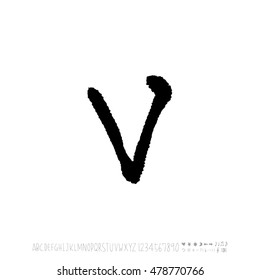 Alphabet & number / handwriting - vector
