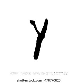 Alphabet & number / handwriting - vector