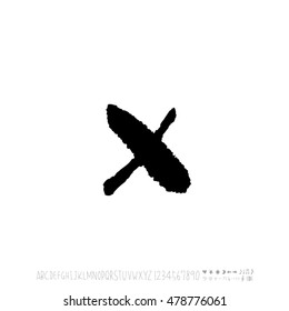 Alphabet & number / handwriting - vector